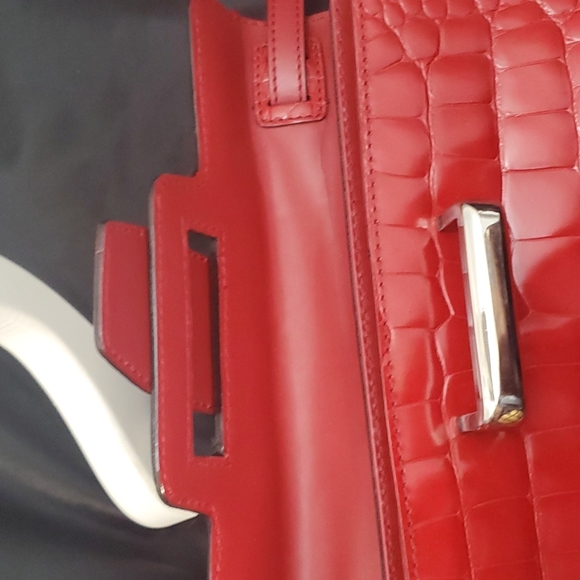 Adrianne Vitadinni Red Leopard Print Small Handbag - Picture 8 of 9